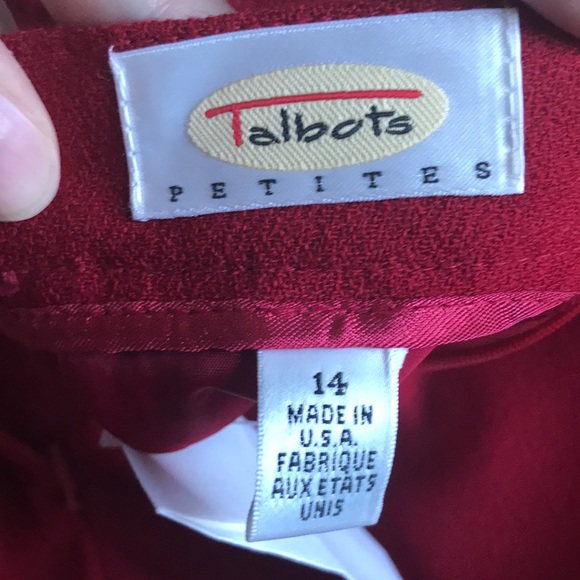 Talbots holiday red wool blend A-Line skirt Brand New still with tags Size 14P - Picture 8 of 9